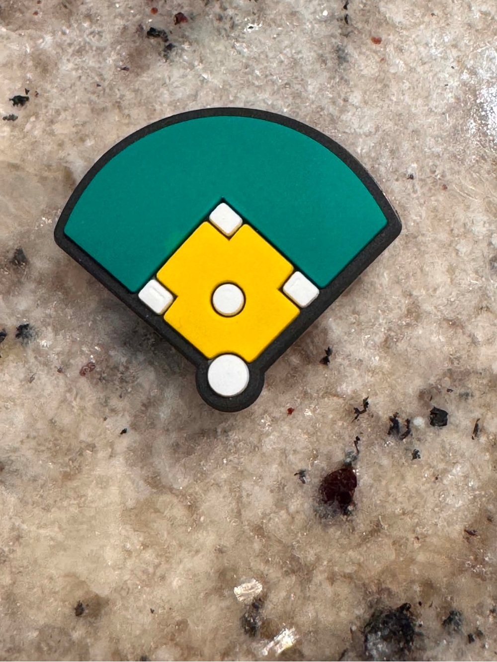 CROCS Baseball Field Jibbitz Charm in Green, Yellow, White